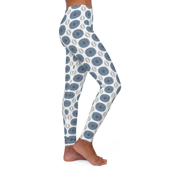 Women's White Trance Spandex Leggings