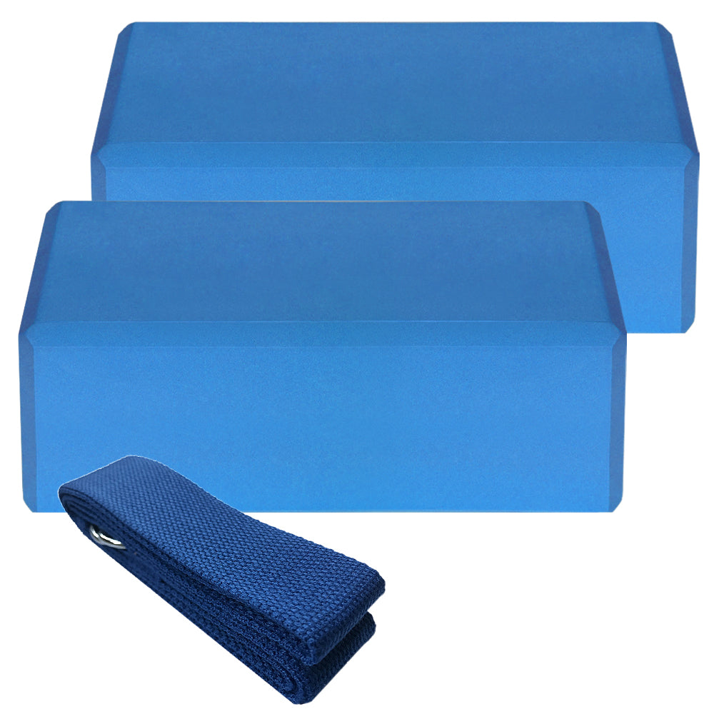 2pcs Yoga Blocks 1pcs Cotton Yoga Strap Stability Blocks Strap Set for Yoga Indoor Exercise