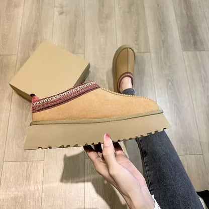2025 New Women'S Fur Slippers Dress Thick-Soled Shoes Short Plush Comfortable Women'S Cotton Shoes Designer Winter Snow Boots