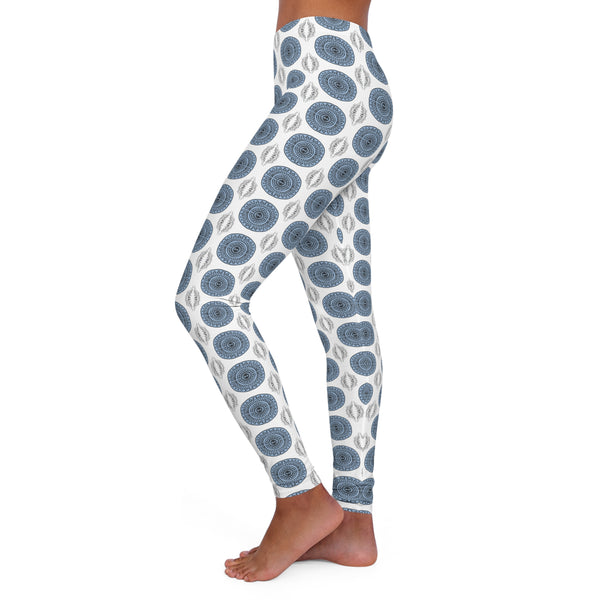 Women's White Trance Spandex Leggings