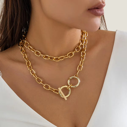 Chunky statement chain choker necklace product photo 10