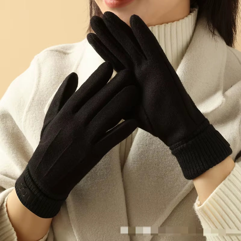 Winter Cashmere Gloves for Women Warm Touch Screen Gloves Men Gloves Outdoor Cold Protection Cycling Thick Full Finger Mittens