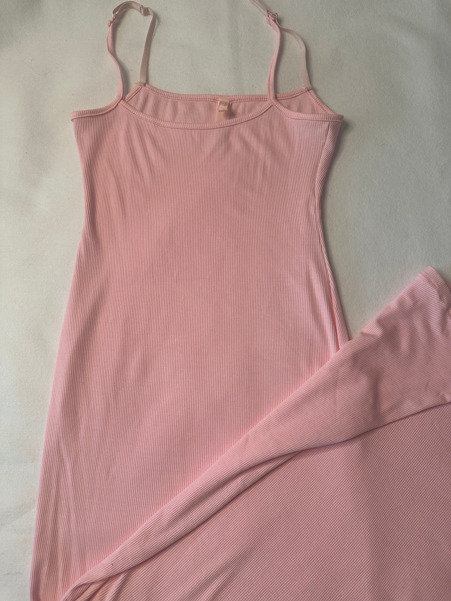 SKIMS Soft Ribbed Maxi Slip Dress – Blush Pink