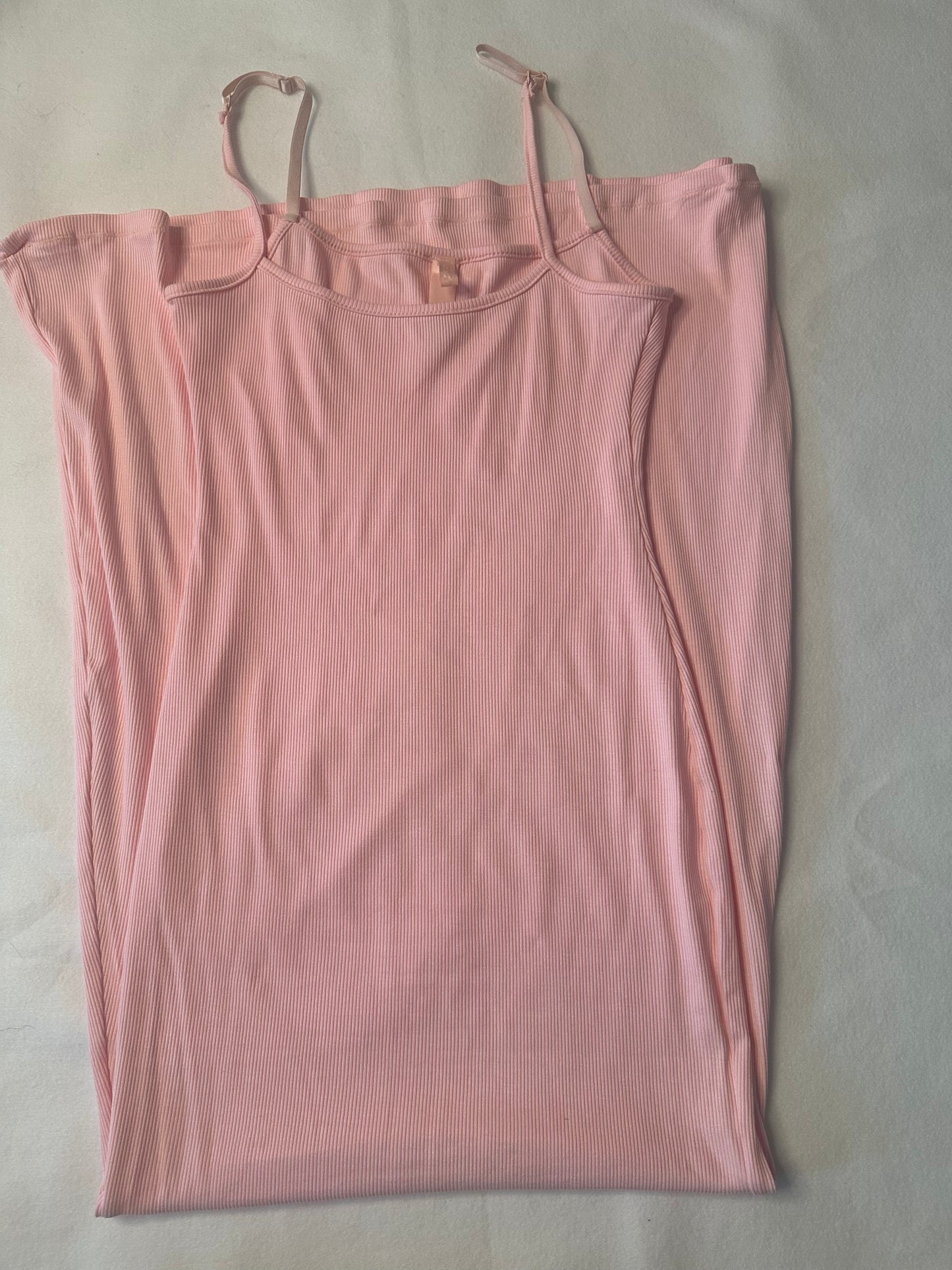 SKIMS Soft Ribbed Maxi Slip Dress – Blush Pink