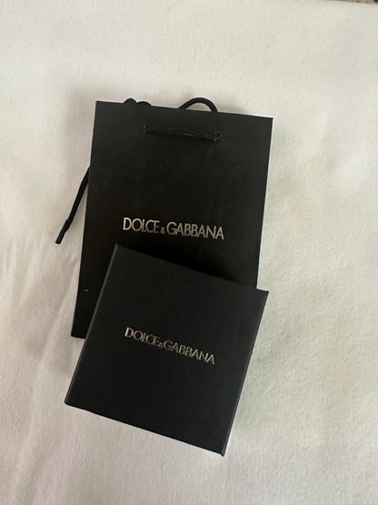 Dolce & Gabbana Multicolor Crystal Logo Pearl Drop Earrings – Gold Tone
