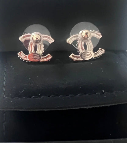 CC Stud Silver Earrings