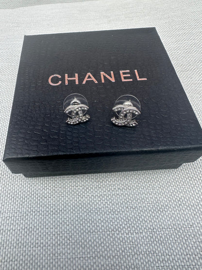 CC Stud Silver Earrings