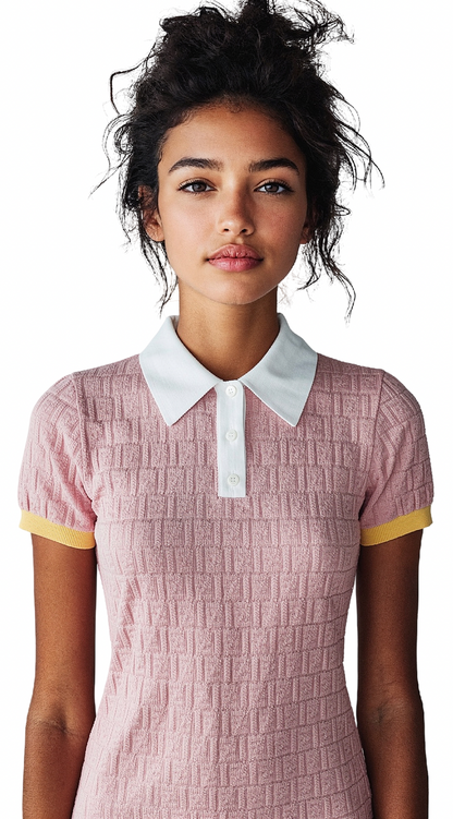 Pink FF Cotton and Silk Dress