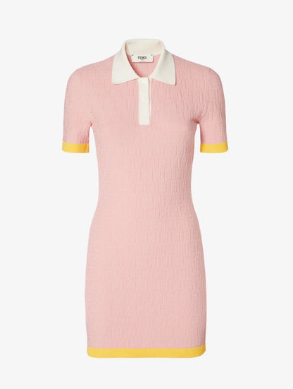 Pink FF Cotton and Silk Dress