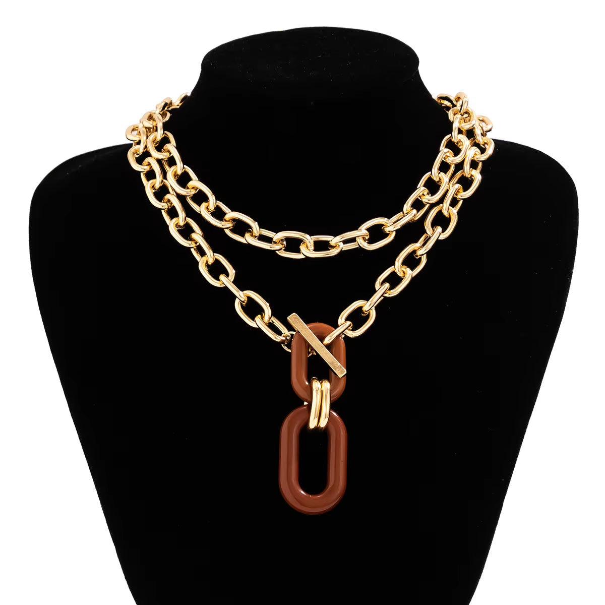 Chunky statement chain choker necklace product photo 6