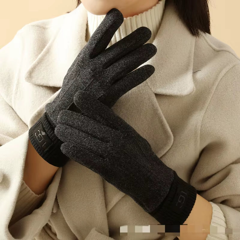 Winter Cashmere Gloves for Women Warm Touch Screen Gloves Men Gloves Outdoor Cold Protection Cycling Thick Full Finger Mittens