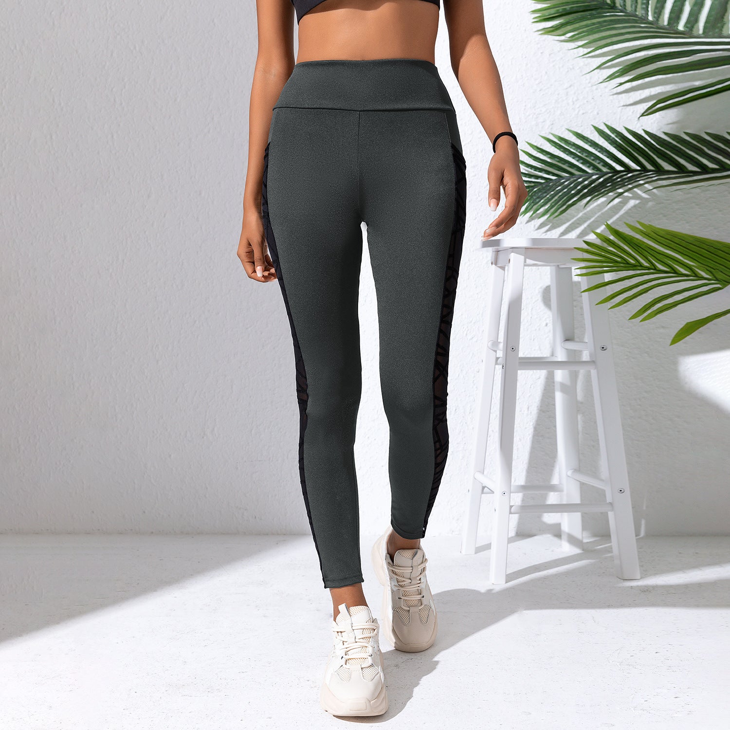 Plus Size Mesh Yoga Pants: Hip-Lift & Belly Shaping