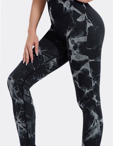 Seamless Tie Dye Yoga Leggings: Push-Up Performance